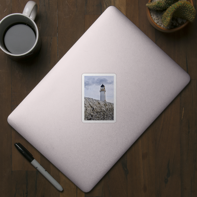 Mull of Galloway Lighthouse seen over the lighthouse wall, Scotland by richflintphoto